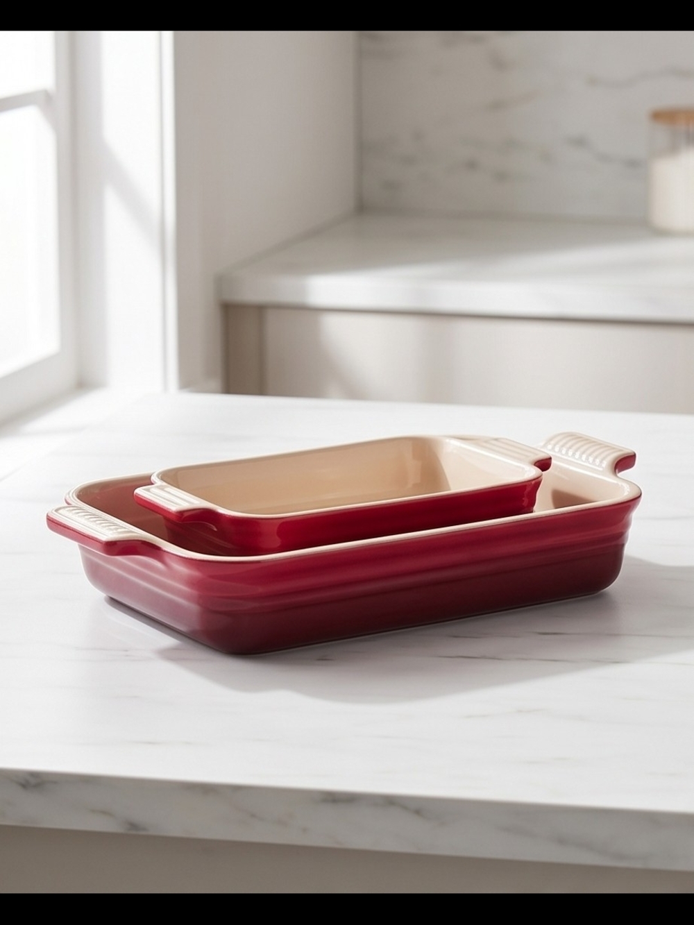 Le Creuset red ceramic baking dish set - 2-Piece